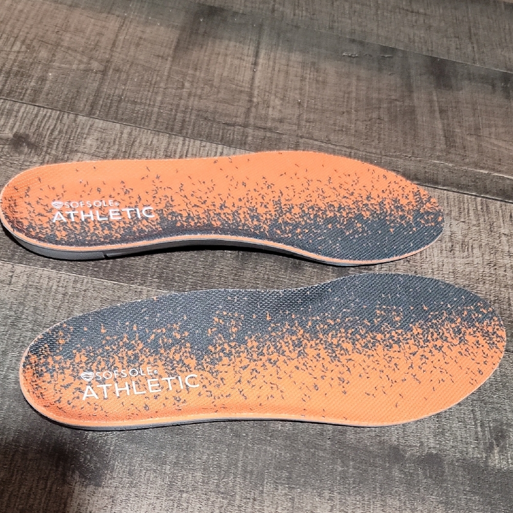 NWOB Sofsole ATHLETIC Women's Shoe Insoles - Black and Orange